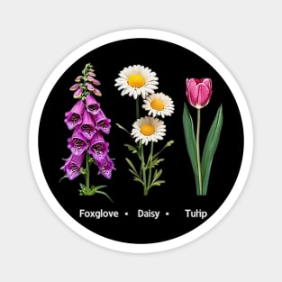 FOXGLOVE-DAISY-TULIP Magnet